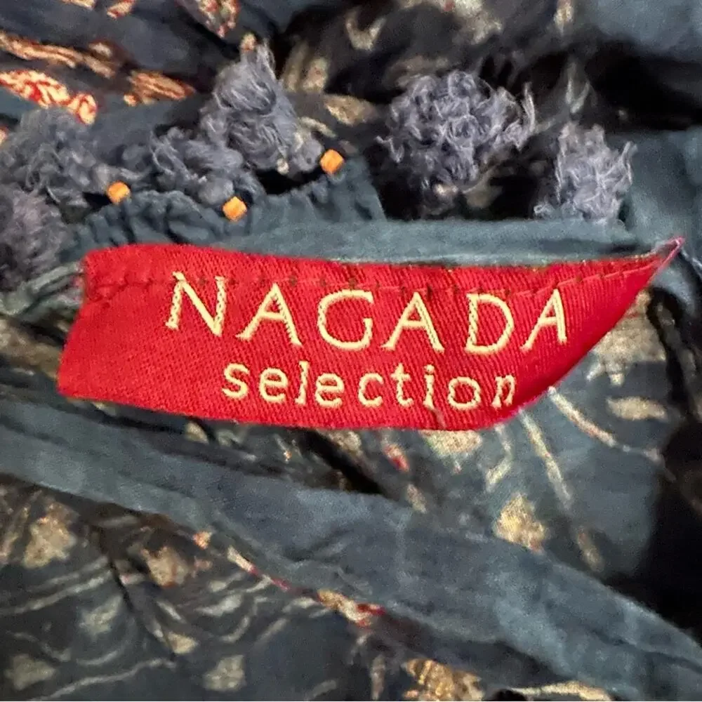 Naga Selection da Blue Tassel Lightweight Scarf Sarong Shawl Vacation Rectangle